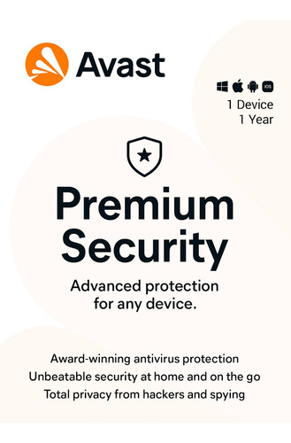 Antivirus Avast Premium Security -  1 Dispositivo - 1 Año   