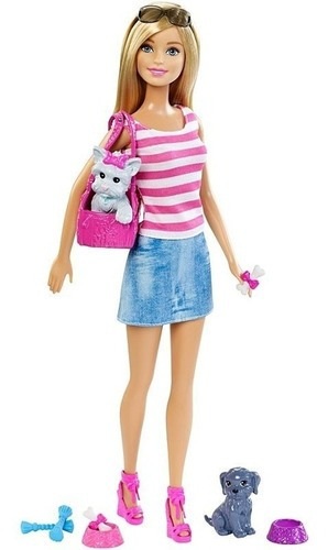 Boneca Barbie Top Loira Cuidadora 2 Gatos Pets Rara