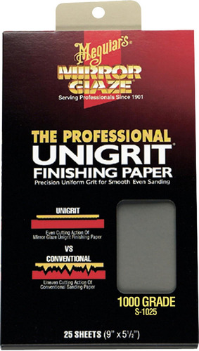 Meguiars S1025 Mirror Glaze Papel De Acabado De Grano 1000 -