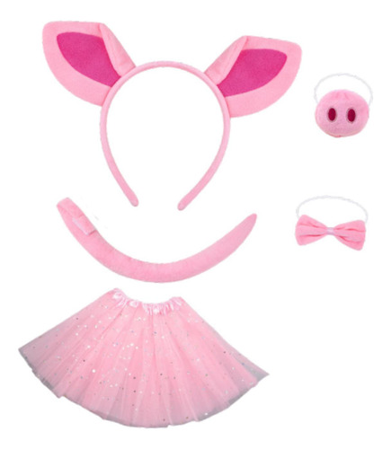 Conjunto De Disfraz De Cerdo, Decoración, Diadema, Nariz,