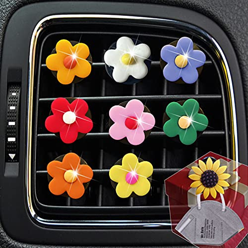 8 Pcs Daisy Vent Clips, Cute Flower Air Conditioning Ou...