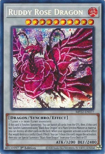 Dragón De La Rosa Rojiza Prismatic Secret Raro Yugioh