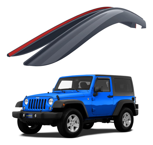 Deflector Ventana Inastillabl Para Jeep Wrangler Jk Lluvia 2