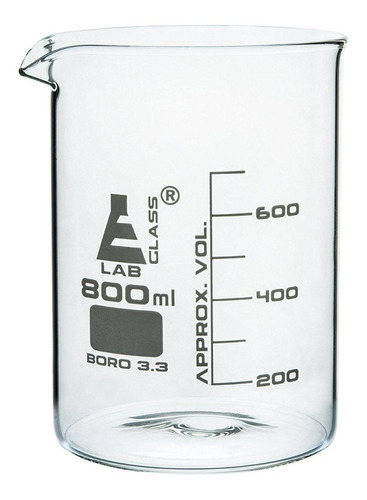 Vaso De Precipitado 800ml Vidrio Boro 3.3 Graduado *inlabs*