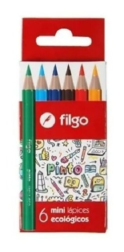  Lápices De Colores  Filgo Pinto Caja X 6 Colores Mini