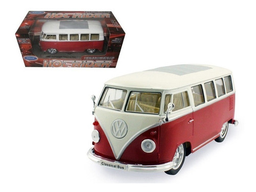 1962 Volkswagen Classical Bus Low Rider Red By Welly 1:24 - 