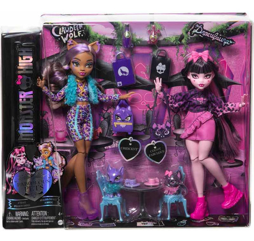 Monster High Faboolous Pets Draculaura Y Clawdeen Wolf