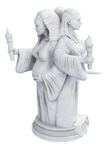 Estátua Hecate Deusa Tríplice Grega Bruxaria Divino Feminino Cor Cor Mármore