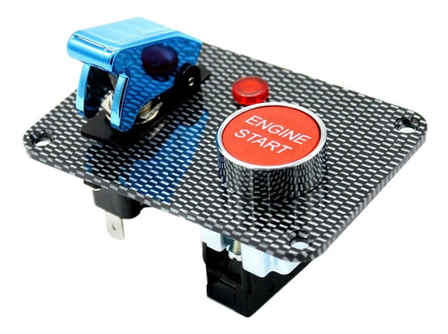 Car Engine Start Push Button Blue Cover Toggle Switch Panel