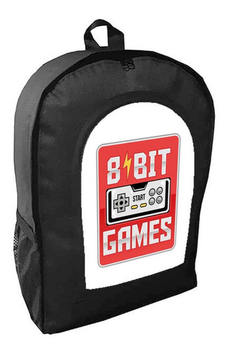 Mochila Negra Pixelada Retro Art#ar128