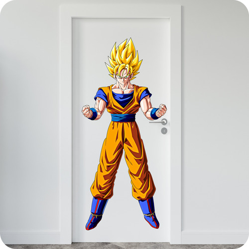 Vinilo Pared Puerta Gigantografia Dragon Ball Goku Saiyajin