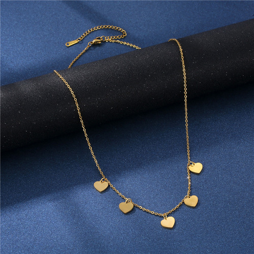 Collar Con Colgante De Corazón Dorado Con Forma De Cruz Y Cl