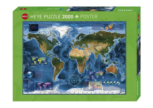 Puzzle 2000pz Satellite Map 29797- Heye 29797