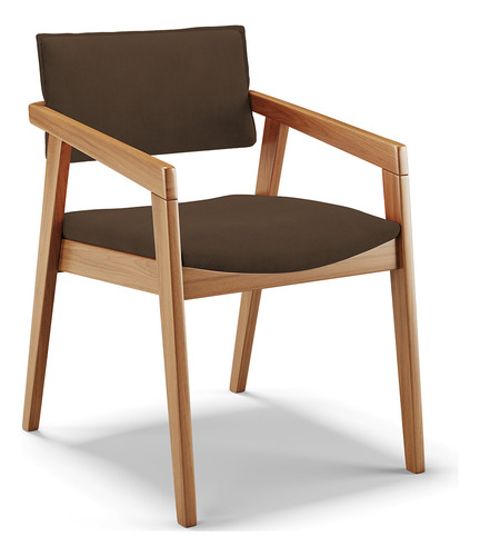 Kit 05 Cadeiras Estar Living Giorgia Suede Marrom