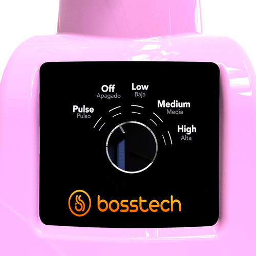 Licuadora 750w Vidrio 2l Perilla 3vel Bosstech B3 Rosa
