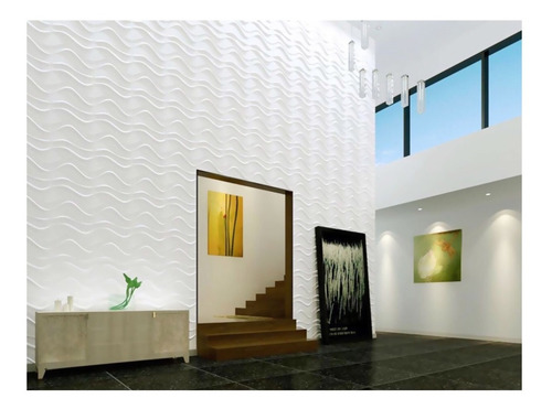 Imagen 3 de 4 de Paneles 3d Decorativos En Yeso Modelo Wave