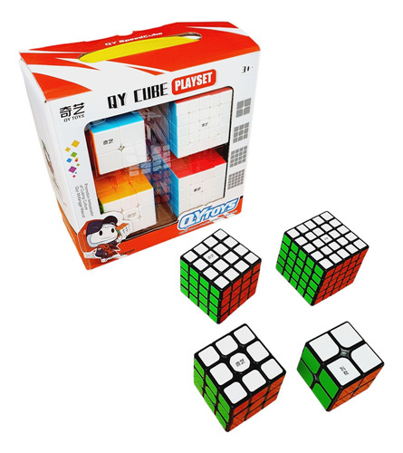 Pack Cubos Rubik 2x2 A 5x5 Qiyi Negro Caja Regalo Speedcube