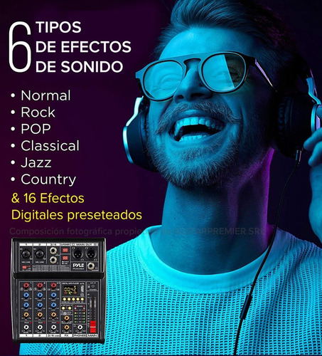 Consola Mixer 7 Canales Interfase Grabacion Bluetooth Usb Fx