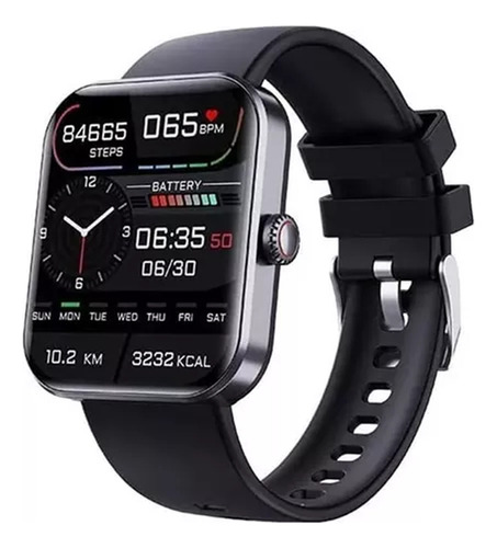 Reloj inteligente con medidor de glucosa F57l SmartBand.c, carcasa negra, pulsera negra, bisel negro