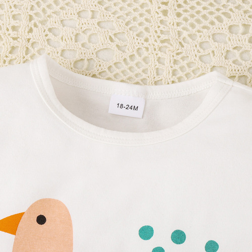 2pcs Conjunto De Algodón De Manga Corta Para Bebés D 1-6 Año Blanco 2-3 Y