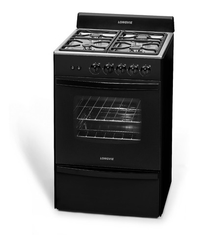 Imagen 3 de 3 de Cocina A Gas Longvie 13331gf 56cm Grafito Cajón Parrilla