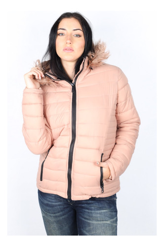 Campera Dama Impermeable Y Capucha Desmontable Con Piel!