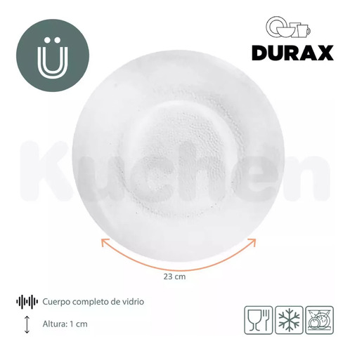 Juego Vajilla 24 Piezas Set De Platos Vasos De Vidrio Durax