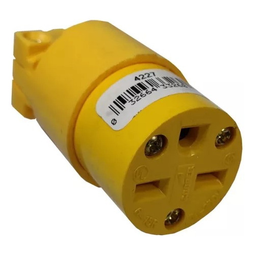 Toma Vinyl 250v 15a + Tierra Amarillo Cod 4227 Cooper 