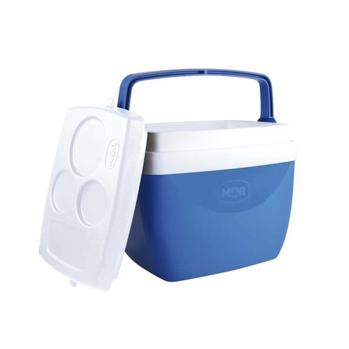 Imagem 3 de 5 de Caixa Térmica Cooler 12 Litros Azul Com Alça Mor