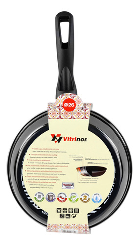 Sartén 26cm Authentique Cristal Vitrinor Color Gris Oscuro