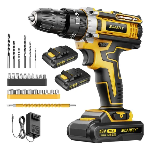 Parafusadeira Furadeira De Impacto Profissional Sem Fio 48v - R$ 108