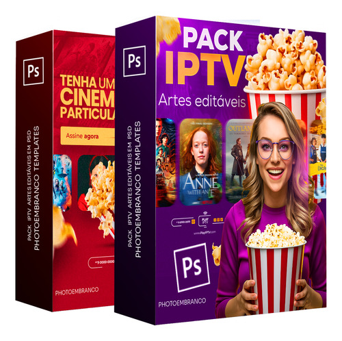 Pack Iptv Streaming, Artes Editáveis Photoshop Psd