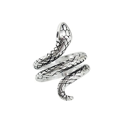 Anillos - 925 Sterling Silver Curly Snake Animal Opening Adj