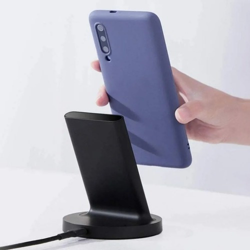 Imagen 2 de 5 de Cargador Xiaomi Mi Wireless Stand Inalámbrico 20w + Cable C Negro