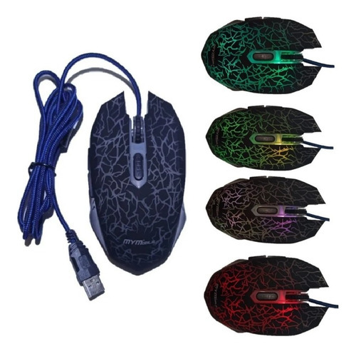 Mouse Gamer 518 Cable Usb Óptico 6 Botones 1600 Dpi Scroll 