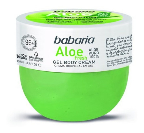  Babaria Body Cream Aloe - g a $78 Tipo de envase Pote