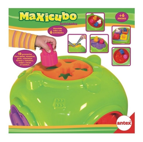 Juego Mega Cubo Didactico Encastre Bebe Antex Mundo Manias