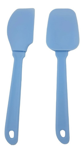 2 Pala Silicona Espatula Miserable Pasteleria Reposteria Par Color Azul Cielo