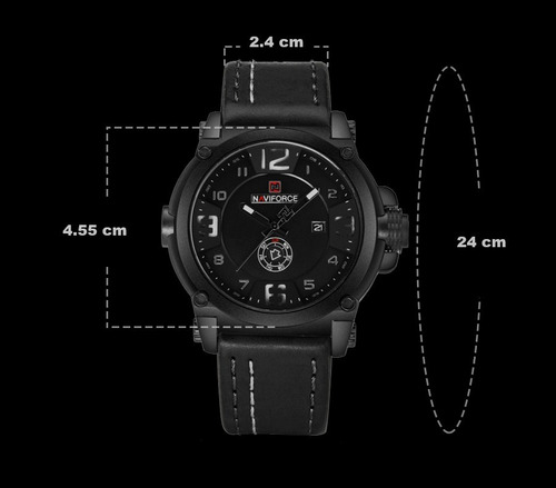 Relógio Naviforce Masculino Militar Esportivo Pulseira Couro