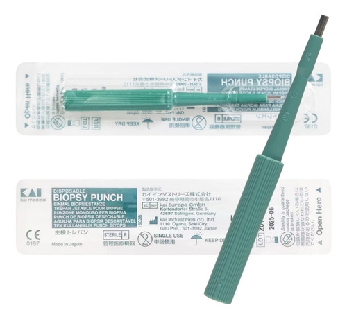 Punch Kai 4mm P/biopsia E Microdermal Piercings Cor Aço