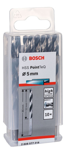 Set 10 Brocas Bosch Metal Pointteq 5.0mm Pack