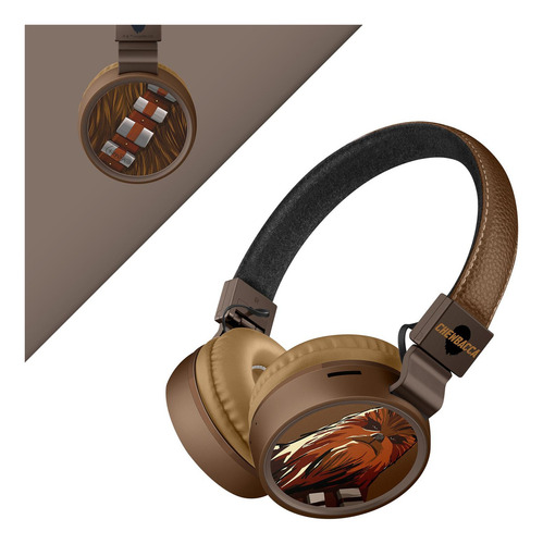 Audífonos Bluetooth Con Reproductor Mp3 Steren AUD-800/SW2 Star Wars Modelo Che - Color Bordó