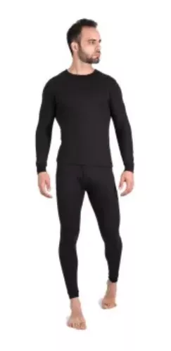 Ropa Termica 2 Afelpadas Negra Para Hombre