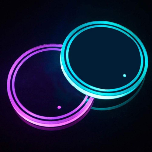 Luces Led Para Portavasos De Automovil, 2 Posavasos Led Con