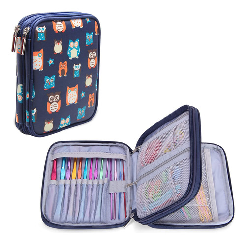 Estuche Cartuchera P/agujas D Tejer All In One 6.5ø Owls