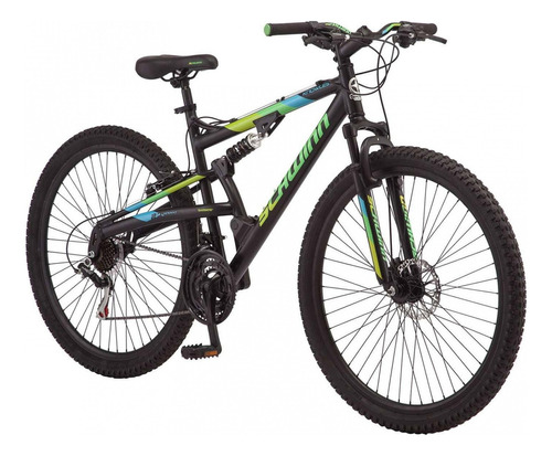 Mountain bike masculina Schwinn Knowles R29 21v freno v-brakes color negro/verde/celeste