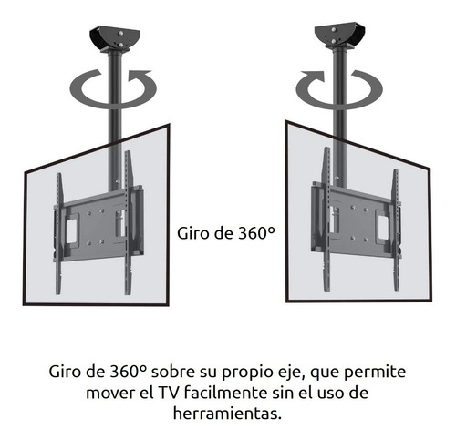 Imagen 3 de 10 de Soporte Techo Móvil Giro Tv 42,49,50,55,58,60,65 Pulgadas