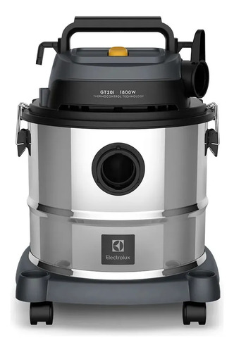 Aspirador Pó e Água Electrolux função Sopro Compacto Líquidos Químicos Inox 1800W 20L total 15L útil protetor térmico GT20i