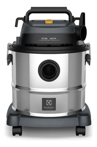 Aspirador Pó e Água Electrolux função Sopro Compacto Líquidos Químicos Inox 1800W 20L total 15L útil protetor térmico GT20i