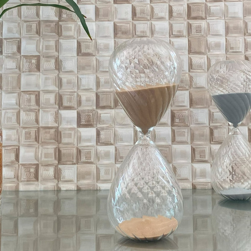 Ampulheta Decorativa 1 Hora Enfeitar Ou Cronometrar Trabalho Cor Terracota Areia 60 Minutos